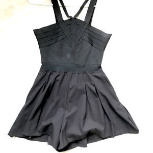 Black Bandage Crossed Romper